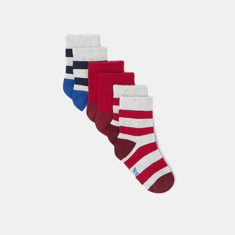 3 paires de chaussettes Garcon - Bleu marine-0