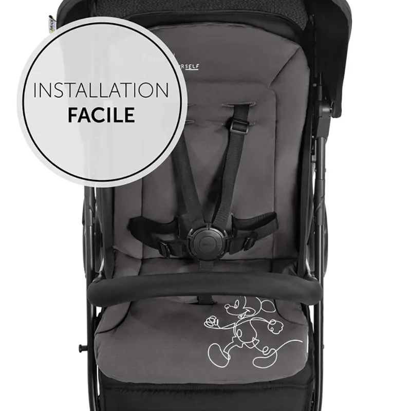 Poussette Compacte Travel N Care + Pare-soleil + Liner Mickey Mouse Noir - 0m+-18
