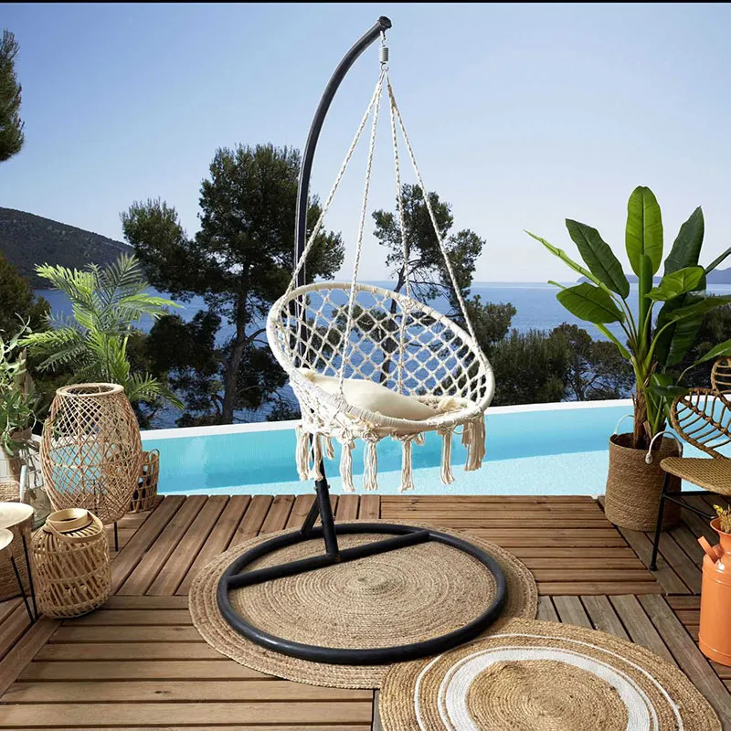 Balancelle macramé Terre inconnu Beige - 49x69x80cm-3