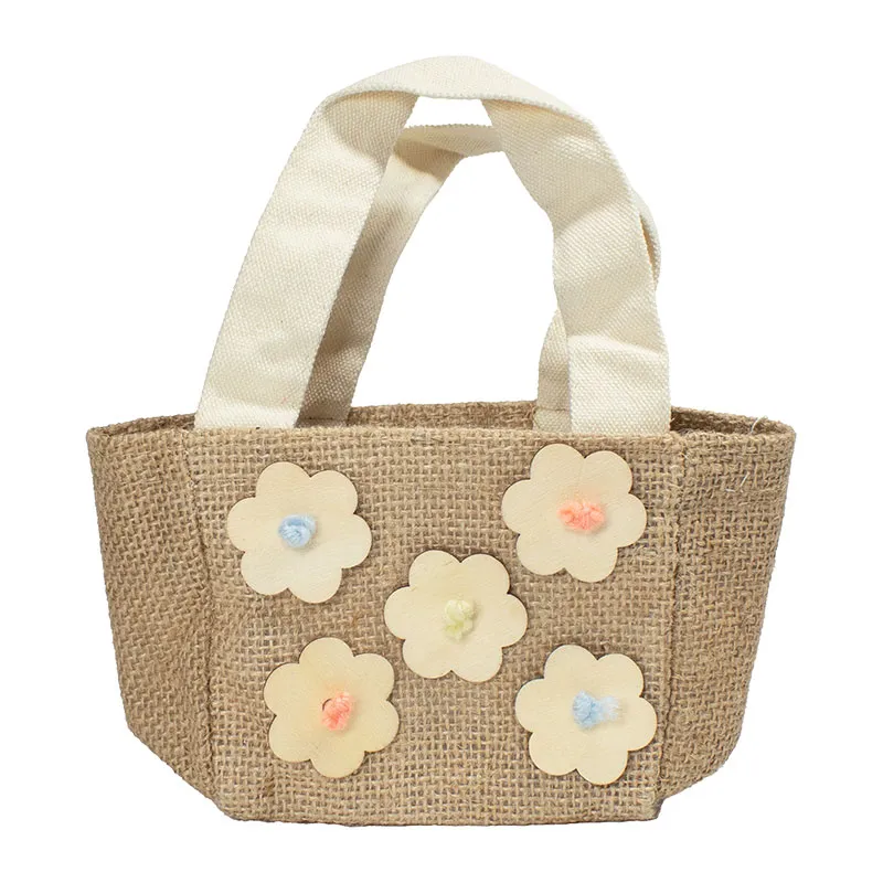 Sacs à fleurs jute à décorer 10x10cm 10pcs - 3+-1