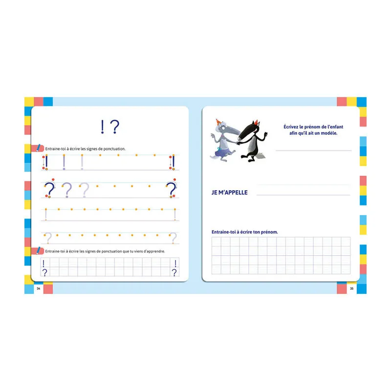 Mon cahier d'écriture lettres bâtons avec Loup - 4+-2