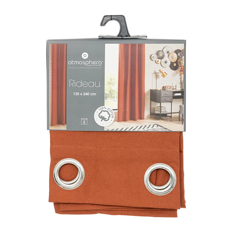 Rideau coton Terracotta - 135x0,5x240cm-1