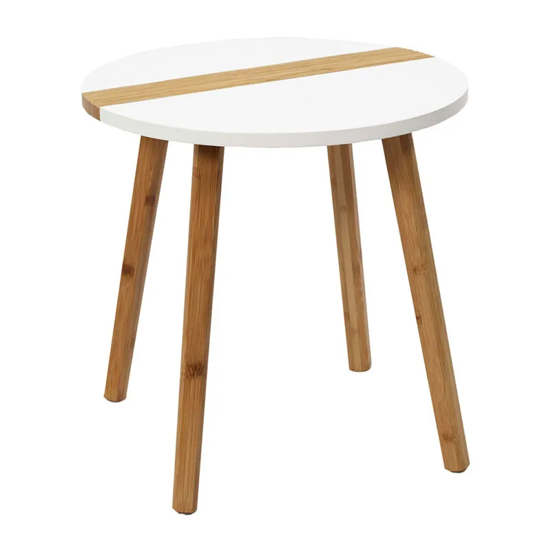 2 Tables gigognes Blanc/Marron - 40/48cm-5