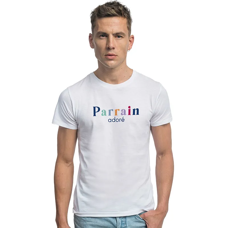 T-shirt Homme Parrain adoré BIO - Blanc-0