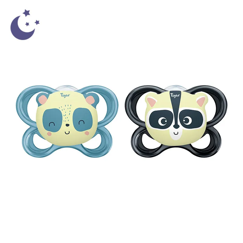 2 Sucettes Silicone Soft Mini - Raton/Panda Phospho-0