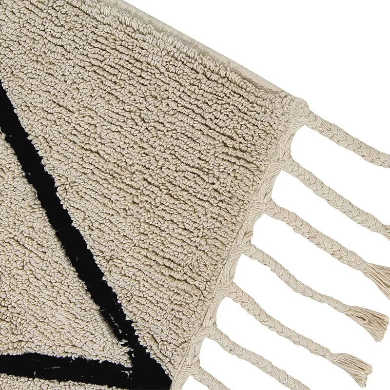 Tapis Coton Berbère Naturel/Noir - 200x140cm-3