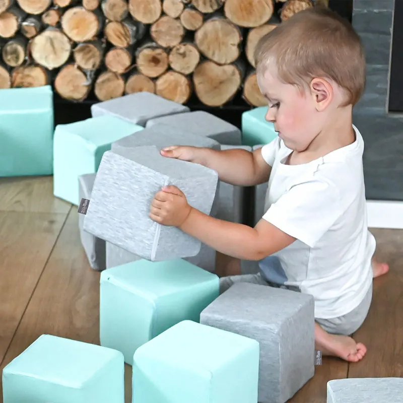 Blocs en mousse Gris/Rose/Menthe 12pcs - 14cm-9