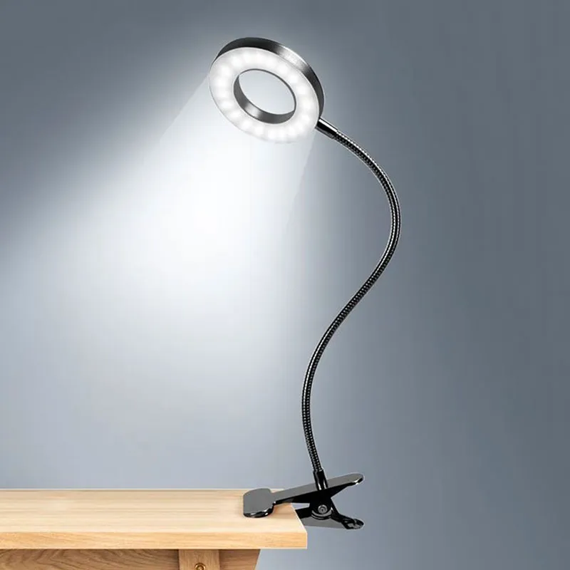 Lampe de bureau LED à pince - Noir-0