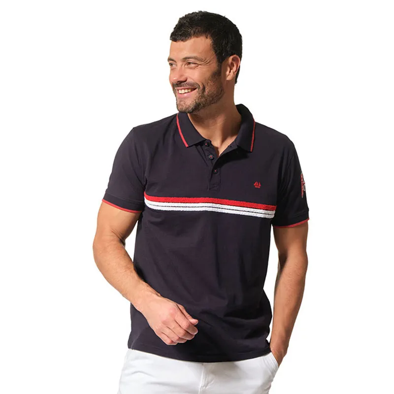 Polo MC  homme Ramon - Marine/Rouge/Blanc-0