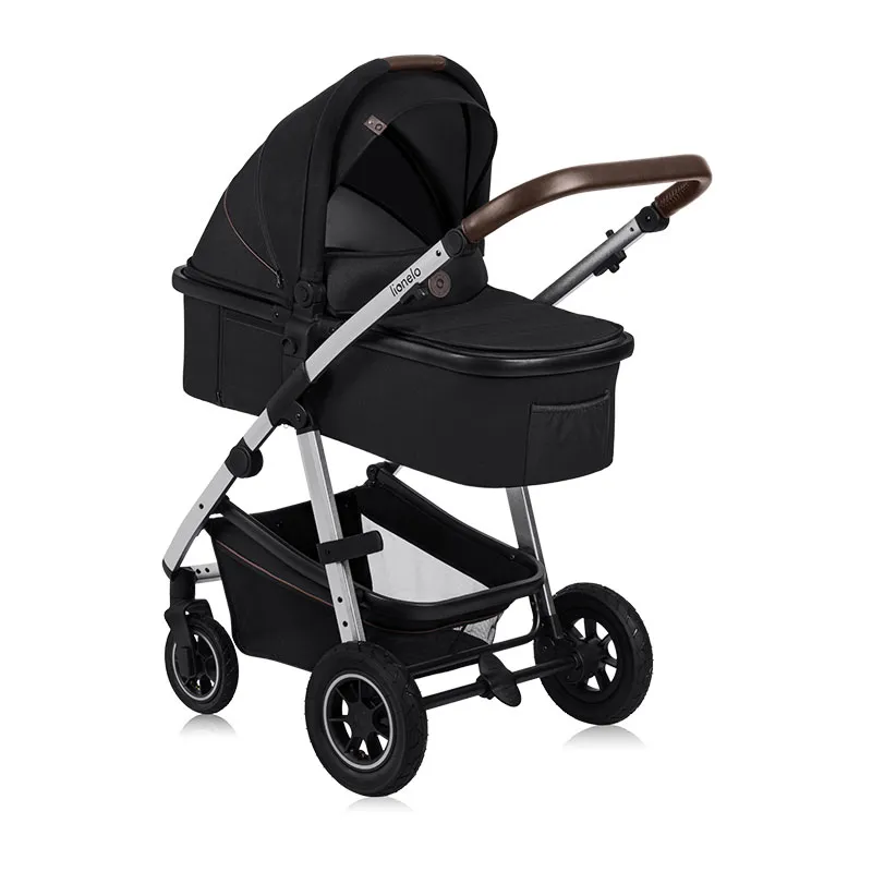 Trio Poussette Amber + Nacelle + Cosy Gr.0+ Black Silver-10