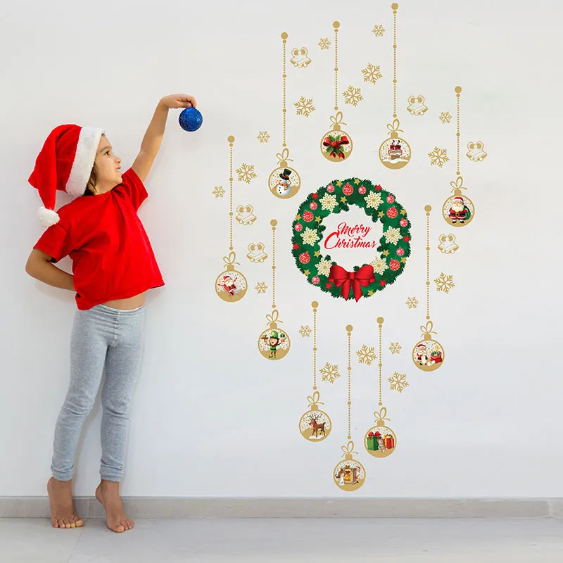Stickers - Boules de Noël or & Couronne-0