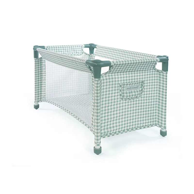 Lit parapluie pour poupée Tom Vichy - 53x32x32cm-0