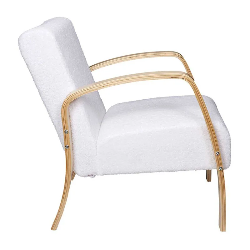 Fauteuil Bouclette Blanc - 61x75cm-2