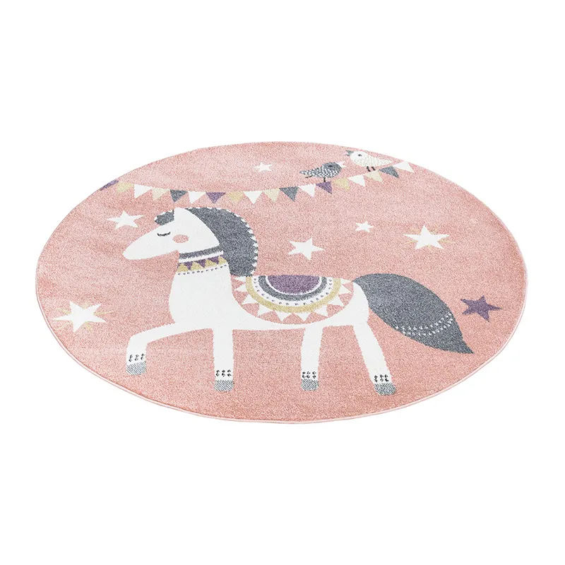 Tapis rond Anime Cheval Rose - Plusieurs dim. dispos-4