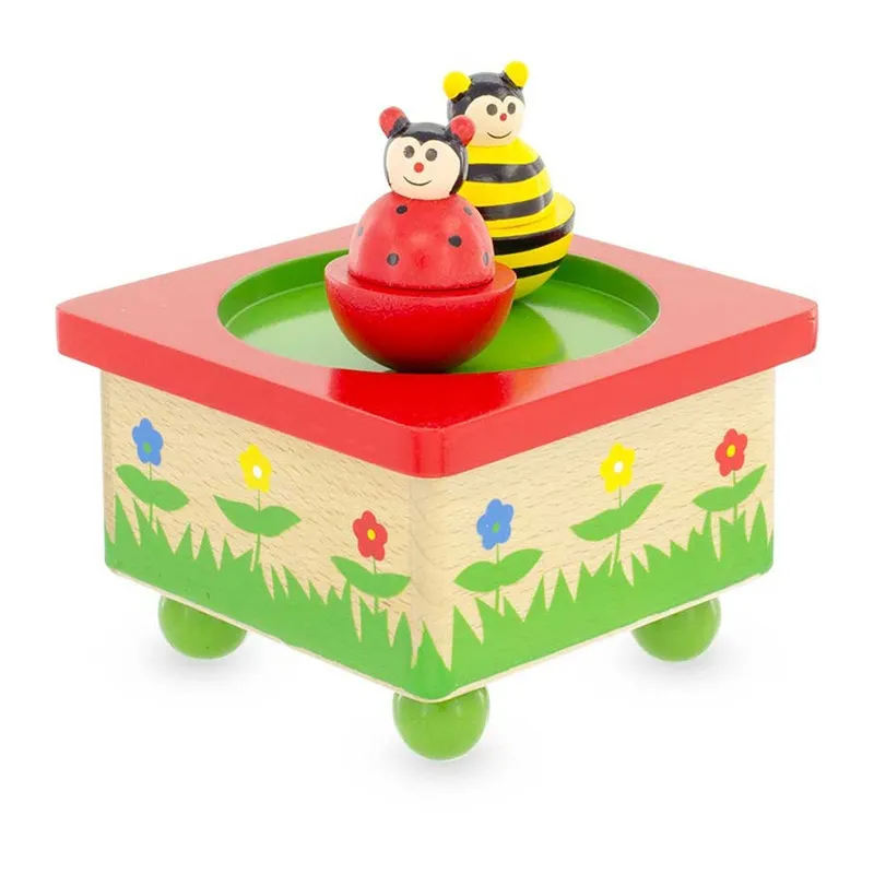 Boîte à musique Abeille Coccinelle - 10x10cm-0
