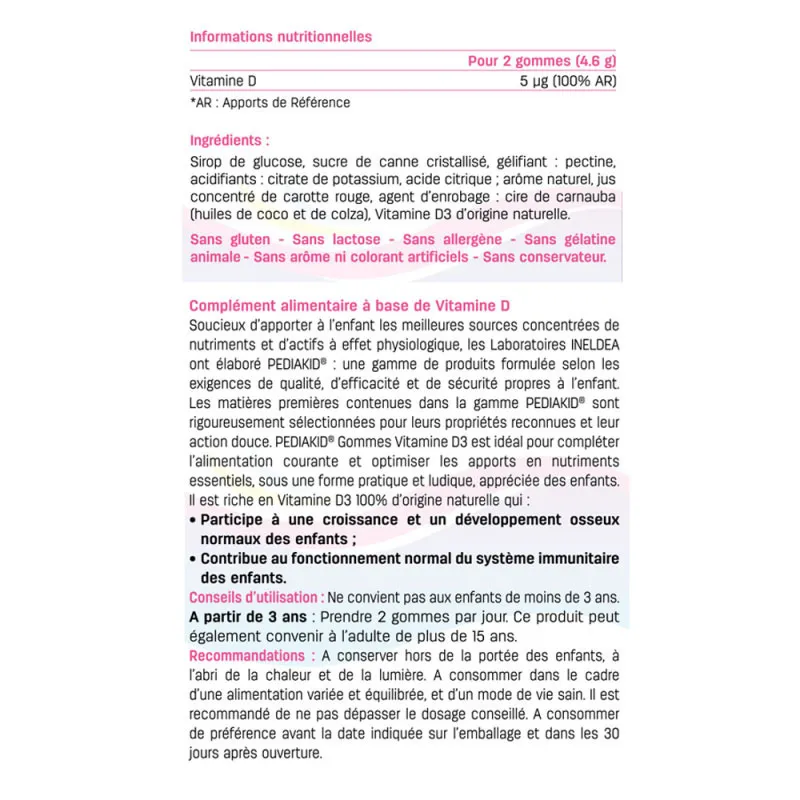2 Boîtes Gommes Vitamine D3 2x60 - 36m+-2