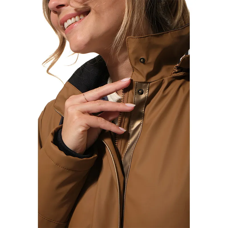 Ciré métallisé zippé à capuche Syra Femme - Ambre-3