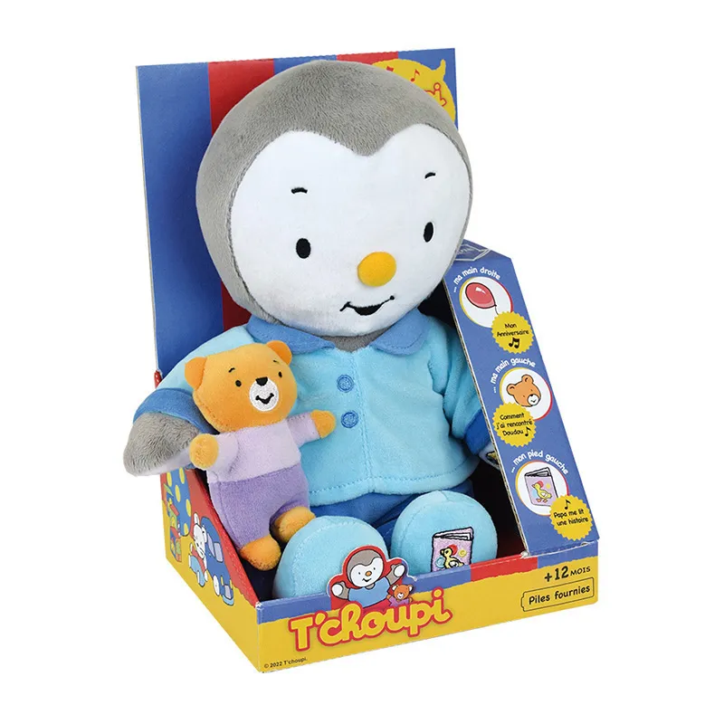 Peluche 30cm Raconte 3 histoires T'Choupi - 12m+-4