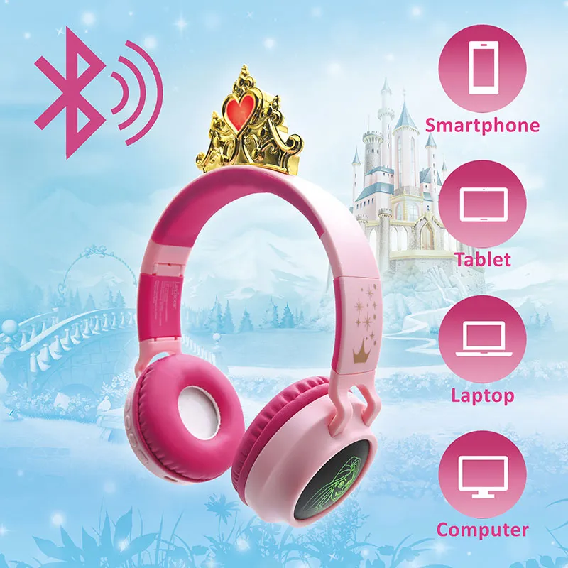 Casque Bluetooth avec effets lumineux Princesses Disney - 4+-2