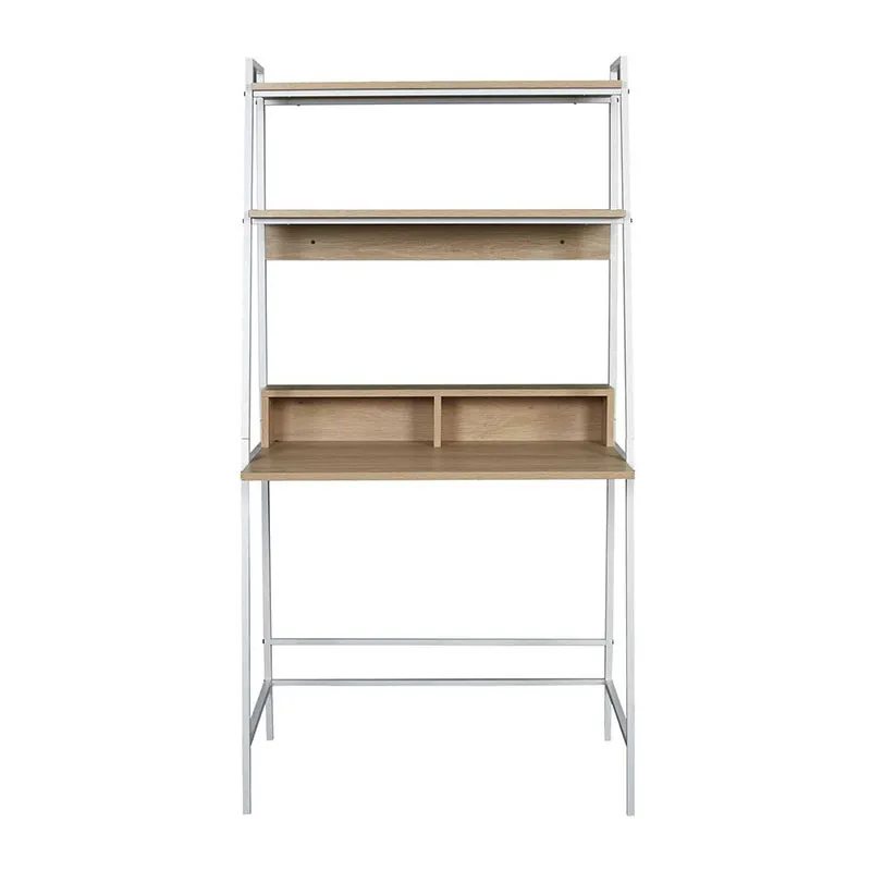 Bureau étagère Zack Blanc - 81x48x160cm-2