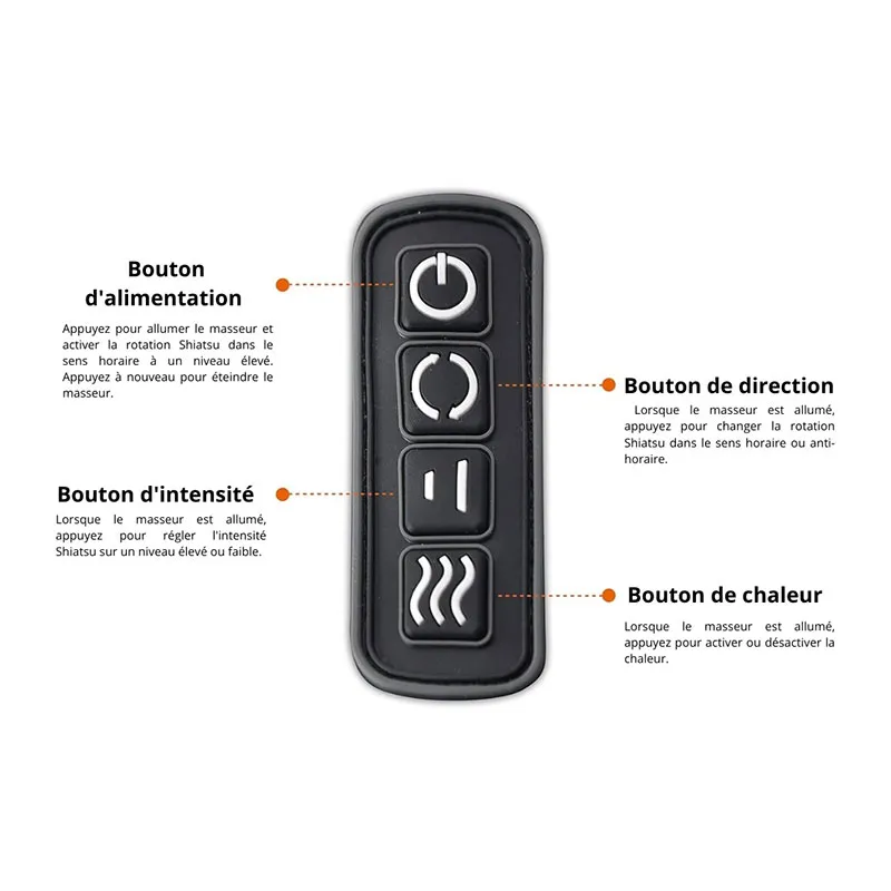 Masseur shiatsu chauffant sans fil - 12V-2