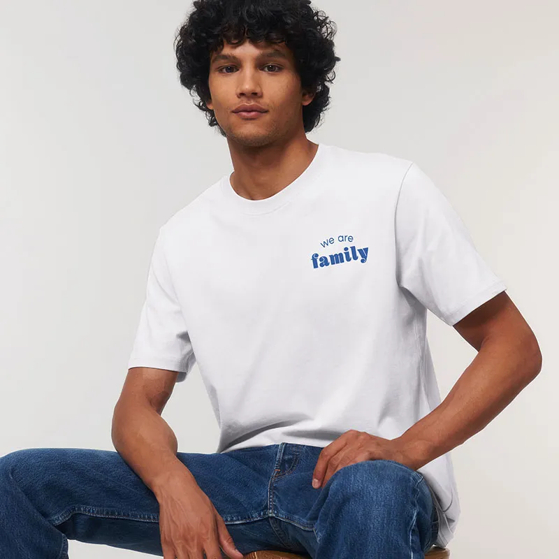 T-shirt Homme We are family coeur BIO - Blanc-0