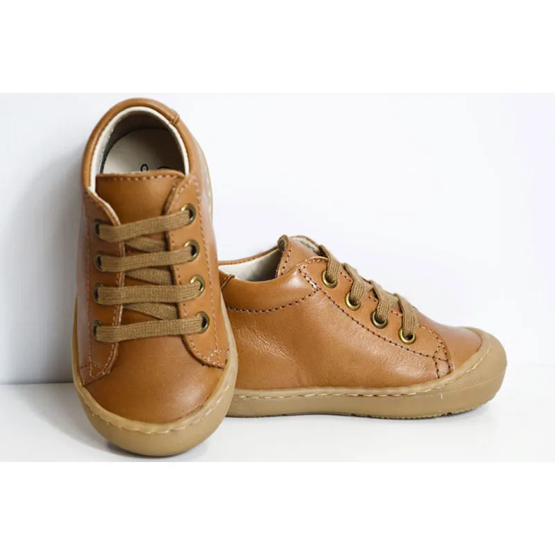 Chaussures SOUPLES Max lacets - Cuir Camel-1