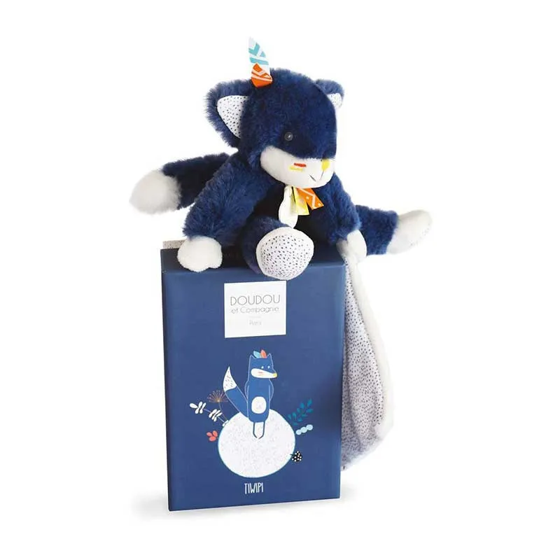 Doudou Loup Tiwipi Bleu - 21cm-0