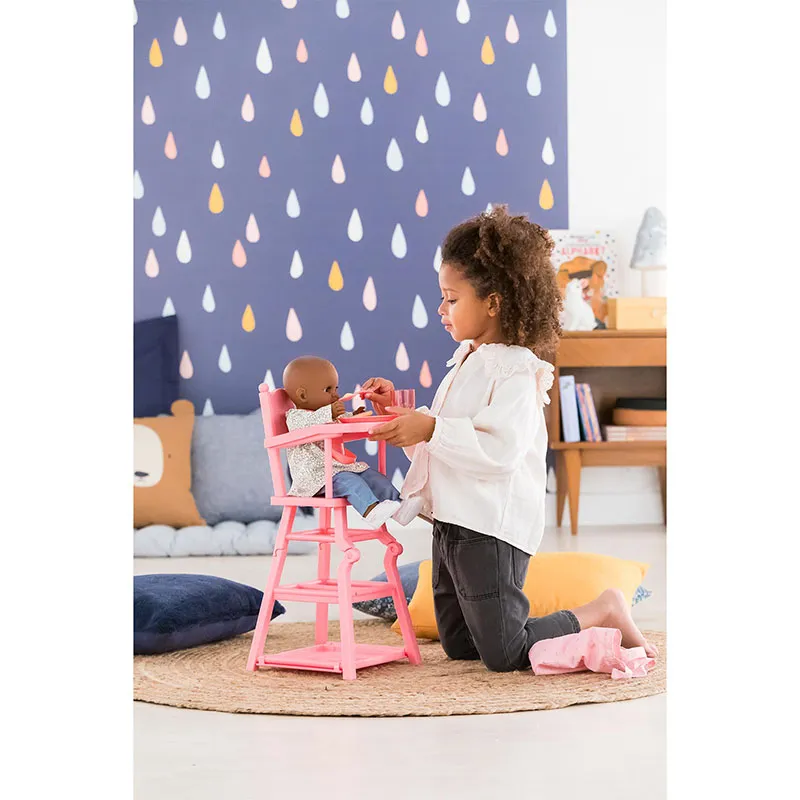 Chaise haute Rose poupon 36-42cm - 36m+-6