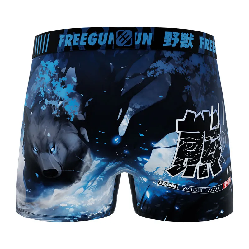 4 Boxers Garçon Manga Animals - Bleu/Rouge/Noir-2