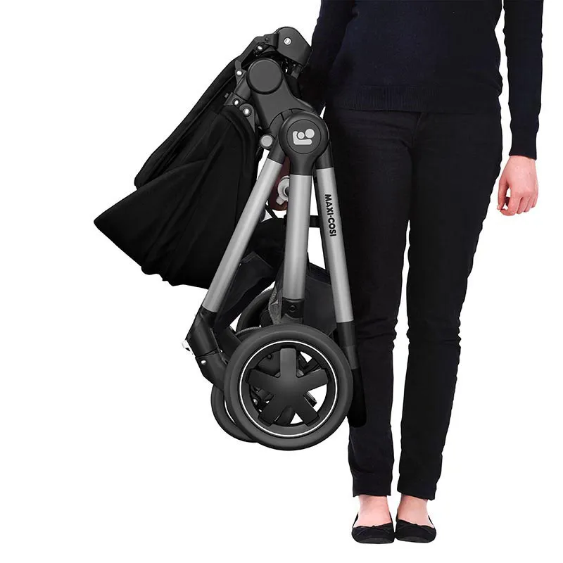 Trio Poussette Compacte Adorra2 + Nacelle Amber2 + Cosi Pebble Pro sans base Black - 0m+-4