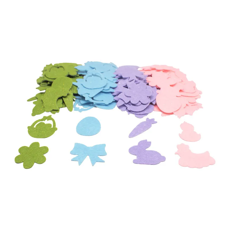 Gommettes feutrine pailletée Pâques 200pcs - 3+ -2