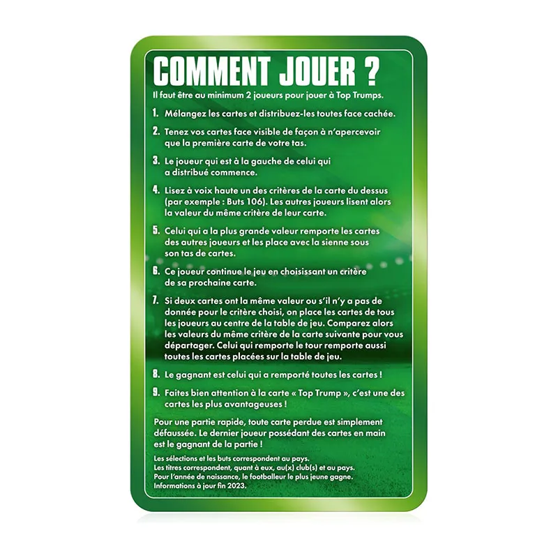 Jeu de cartes Top Trumps World Football Star - 12+-4