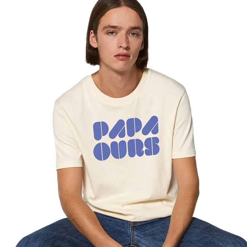 T-shirt Homme Papa ours 3 BIO - Natural Raw-0