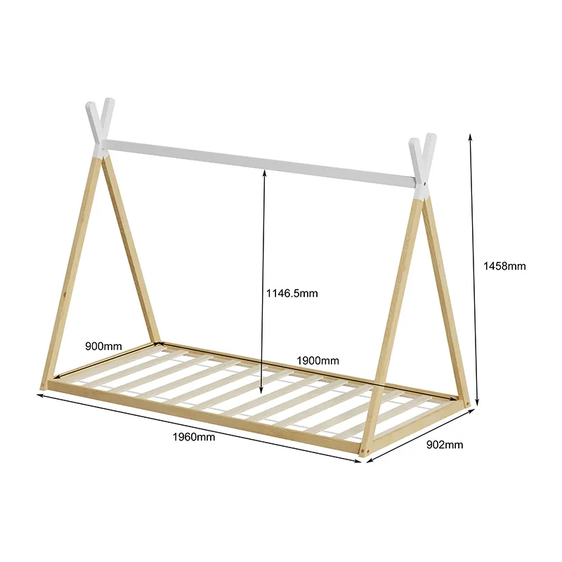Lit Tipi Indie Blanc/Bois-5