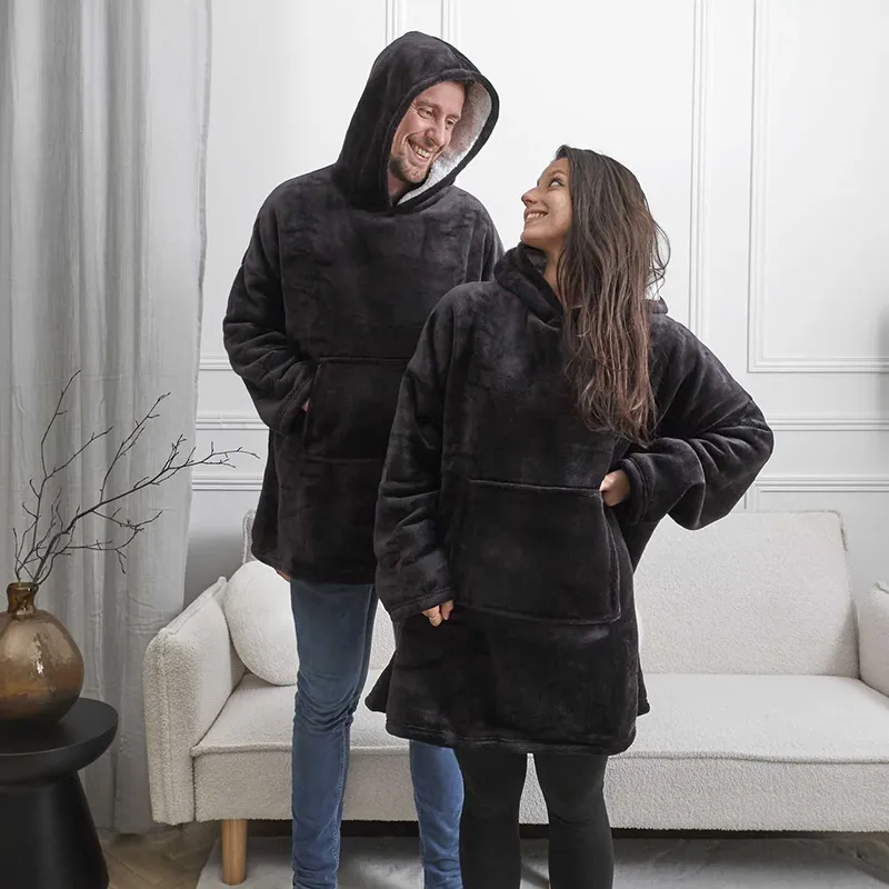 Sweat à capuche interieur Sherpa Noir - TU-1