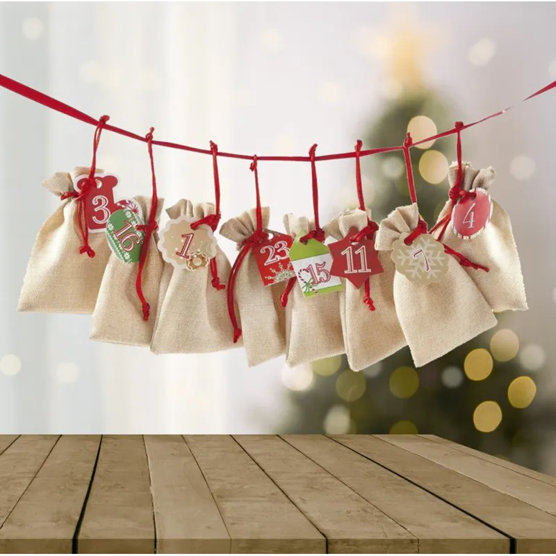 Calendrier de l'avent Sac en jute - 49pcs-7