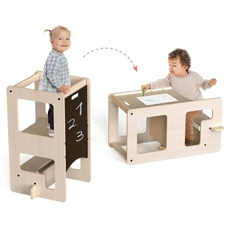 Tour d'apprentissage 2en1 Kule Flip Bois - 58x41x80cm-0