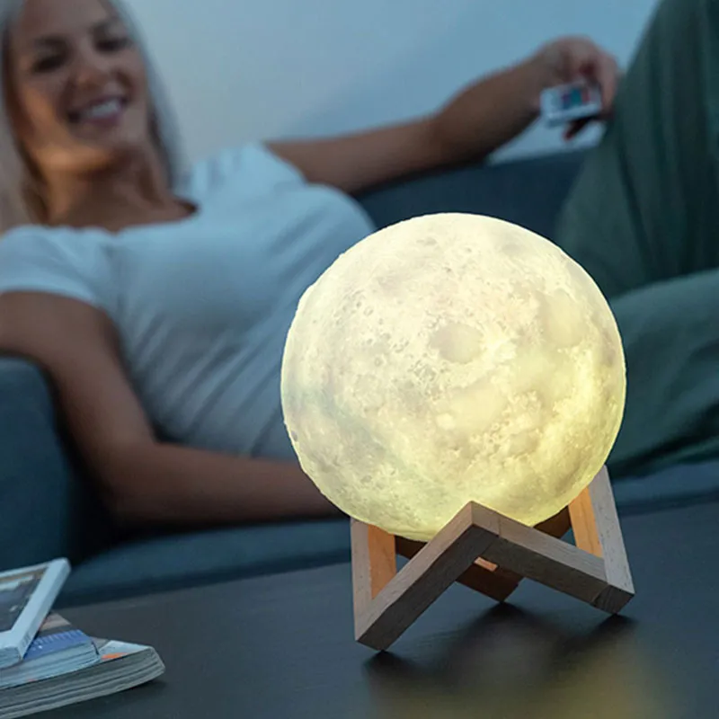 Lampe Lune LED à contrôle tactile - Ø15 cm-0