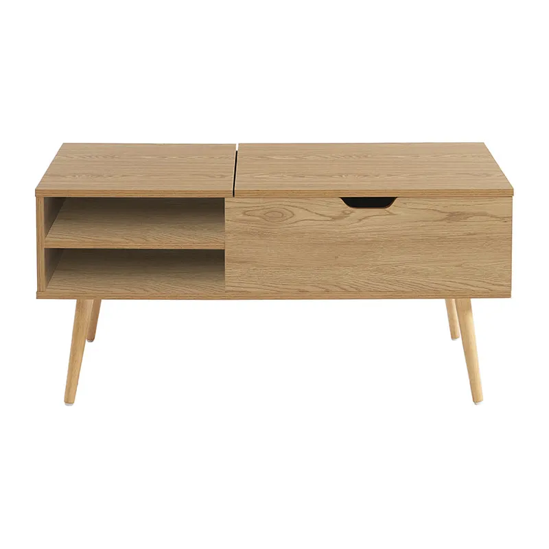 Table basse Florence effet Chêne + plateau relevable - 120x120x75cm-4