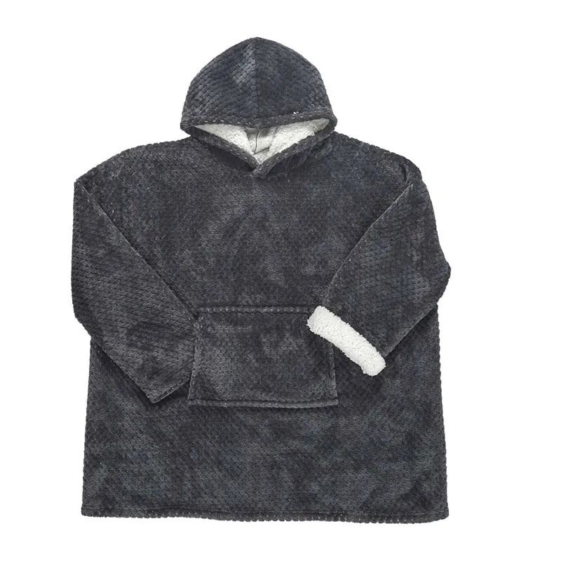 Plaid Sweat Fausse Fourrure Gris - 115x85cm-0
