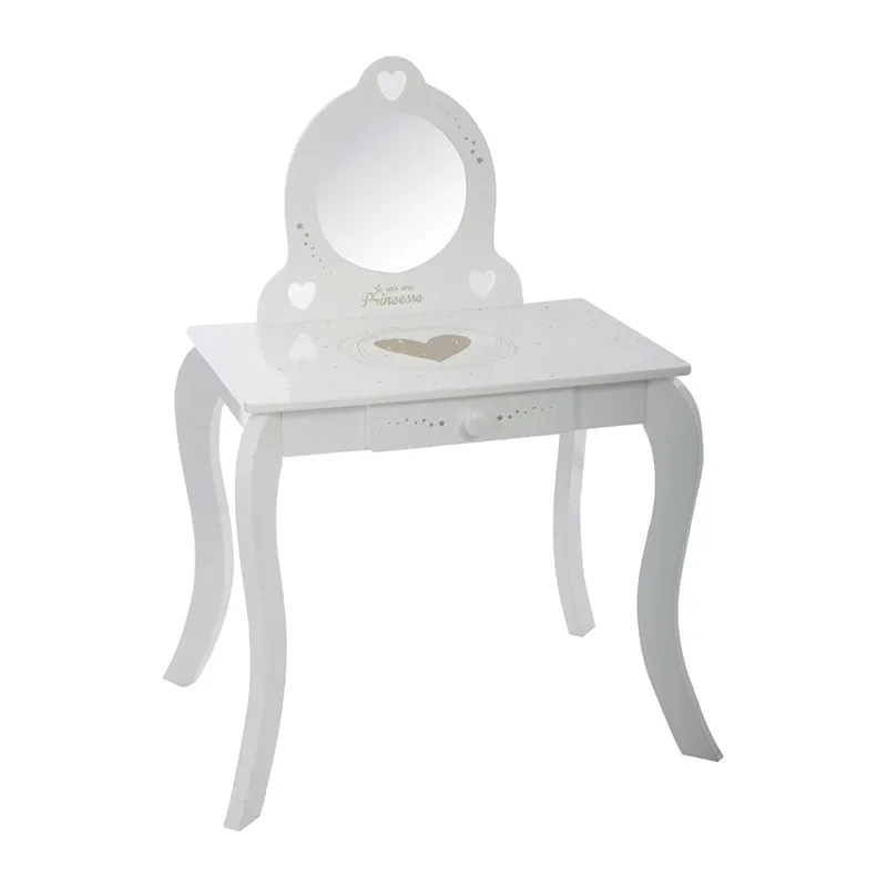 Coiffeuse & Tabouret Blanc - 92x50,5cm-2