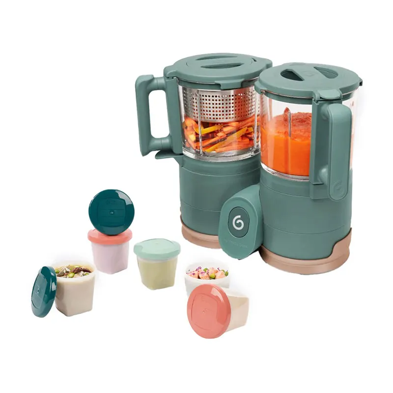 Robot culinaire Verre Nutribaby Glass + 6 Babybols - Green Forest-0