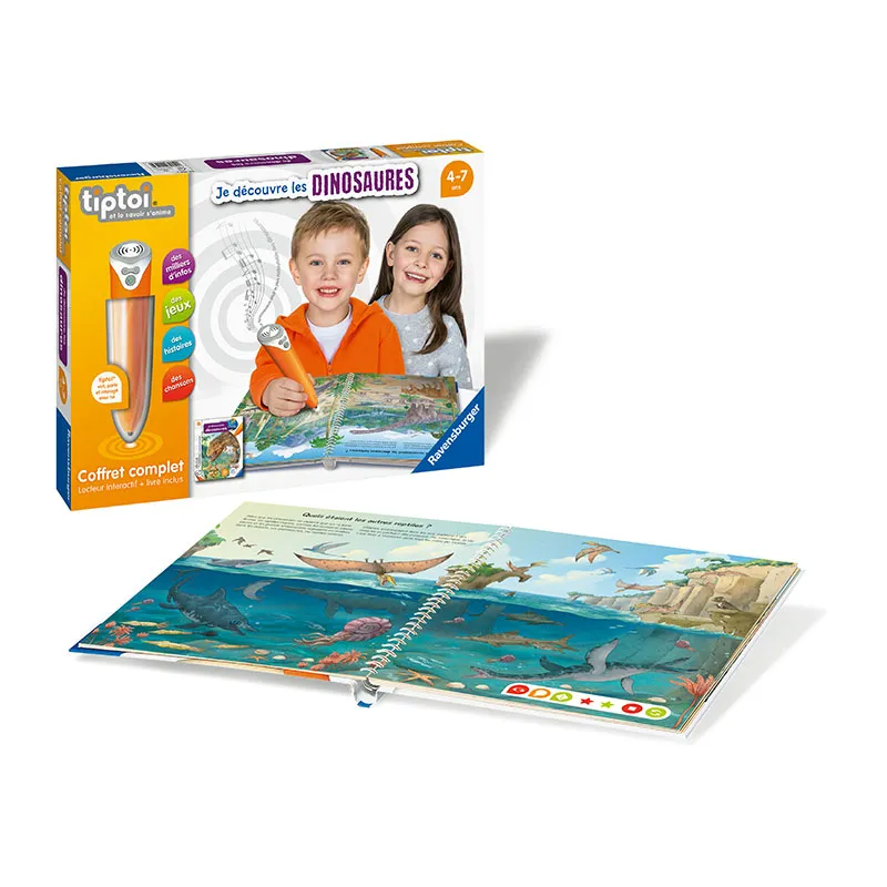 Coffret Lecteur interactif + Livre Dino Tiptoi - 4+-7