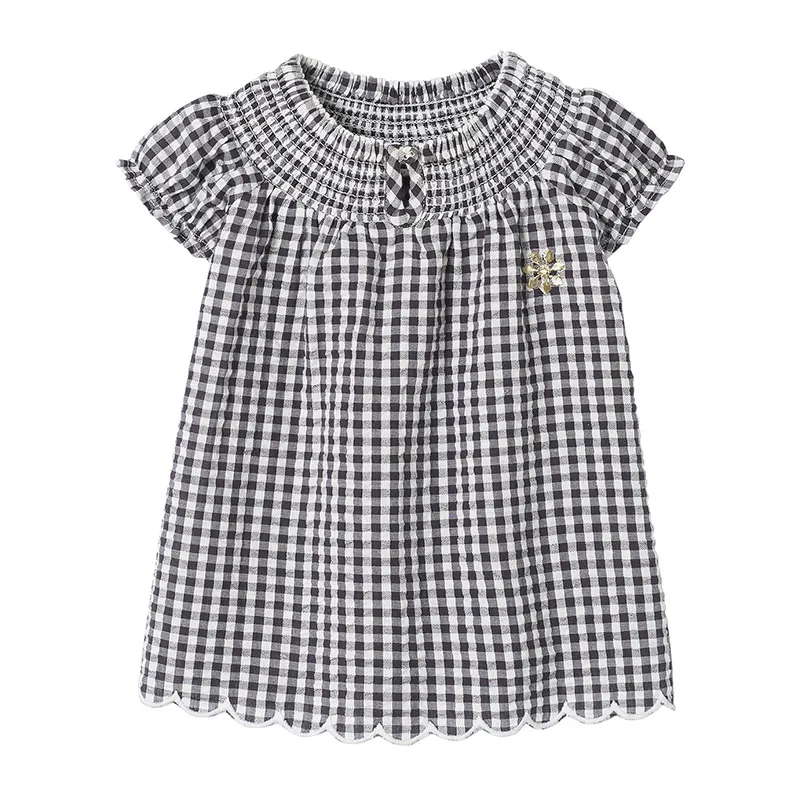 Robe Vichy Coton - Gris-0