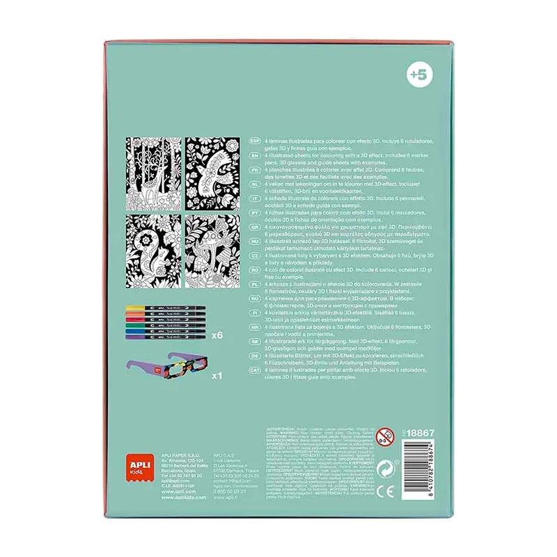 Jeu de coloriage 3D avec illustrations - 5+-1
