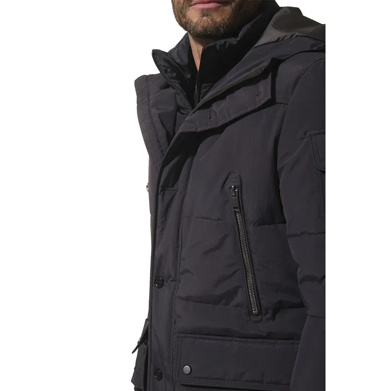 Manteau doublé doudoune - Marine-2