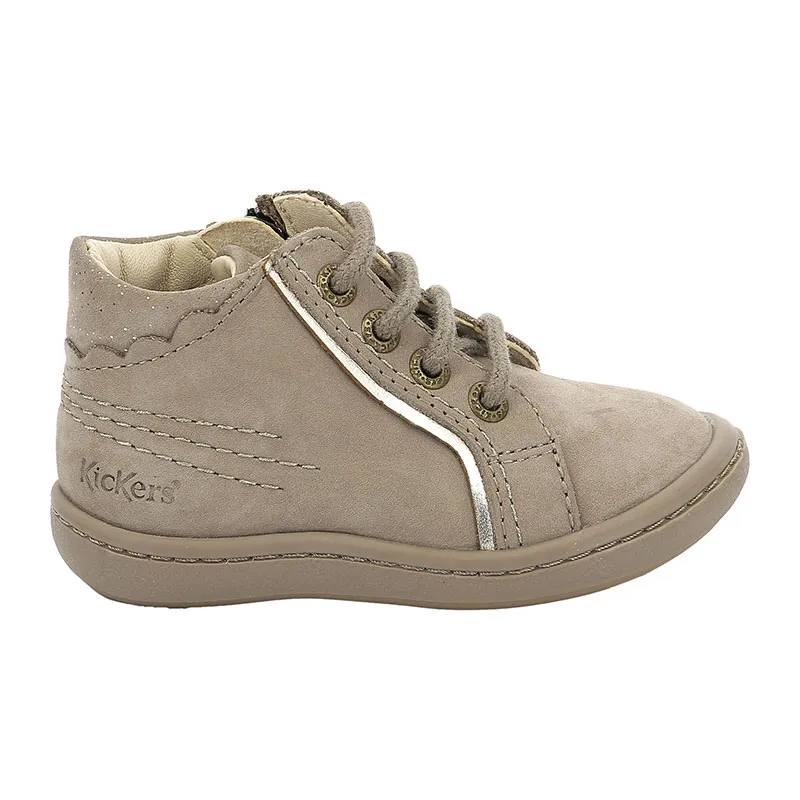Bottillons zip/lacets Kickpinns - Taupe-1