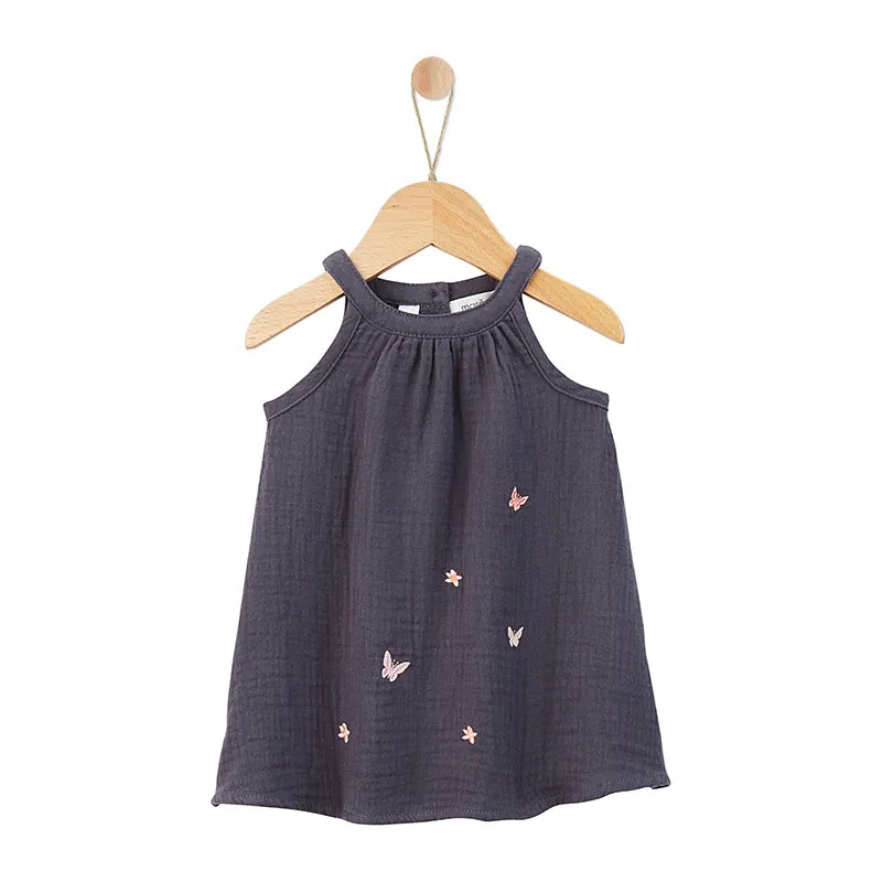 Robe Fille Petite fleurette Marèse - Anthracite - AUBERT-9