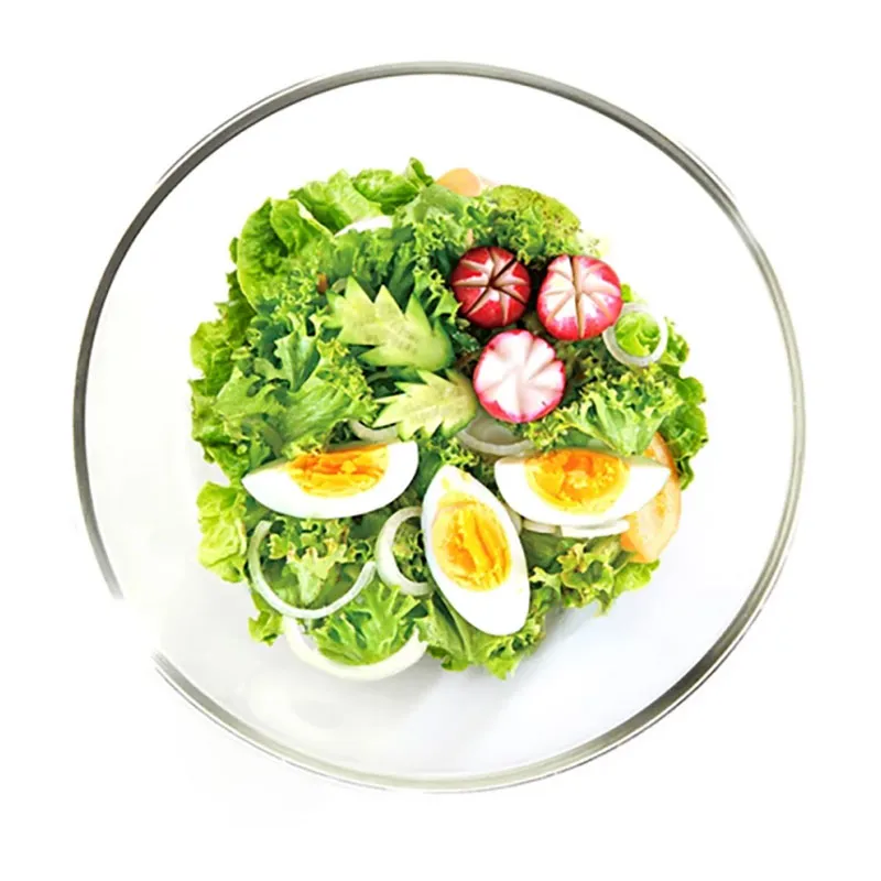 Saladier en verre avec couvercle 2L - Transparent-4
